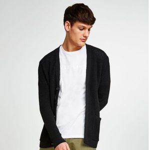 BRAND NEW W/ TAGS Topman Black Textured Cardigan